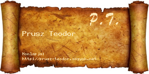Prusz Teodor névjegykártya
